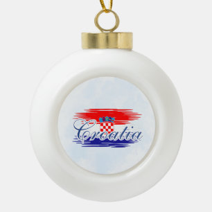 Kroatien Flagge Karte Keramik Kugel-Ornament