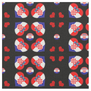 Kroatien Flagge & Kroatien Herz-Mode-Fabrik Stoff
