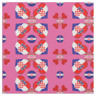 Kroatien Flagge & Kroatien Herz-Mode-Fabrik Stoff
