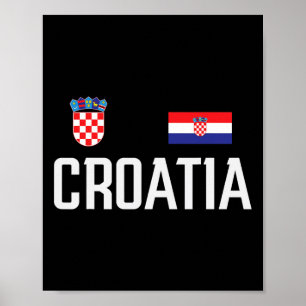 Kroatien-Flagge kroatischer Fußballfan Männer Frau Poster