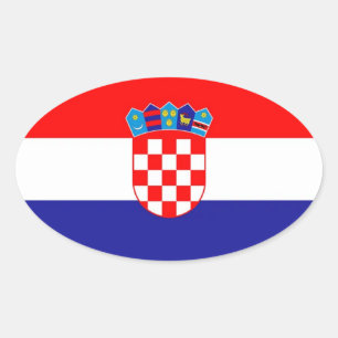 Kroatien-Flagge Ovaler Aufkleber