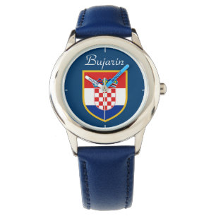 Kroatien-Flagge Personalisiert Armbanduhr