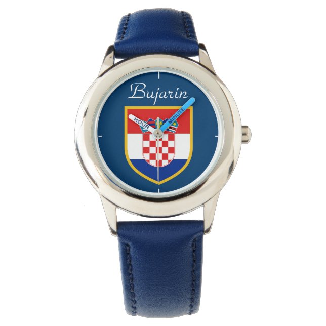 Kroatien-Flagge Personalisiert Armbanduhr (Vorderseite)