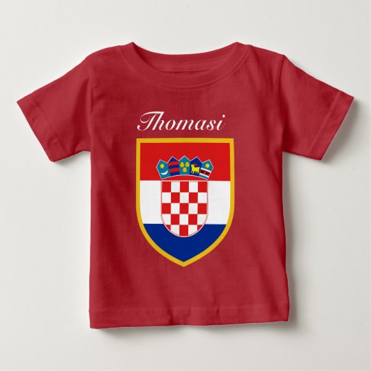 Kroatien-Flagge personalisiert Baby T-shirt