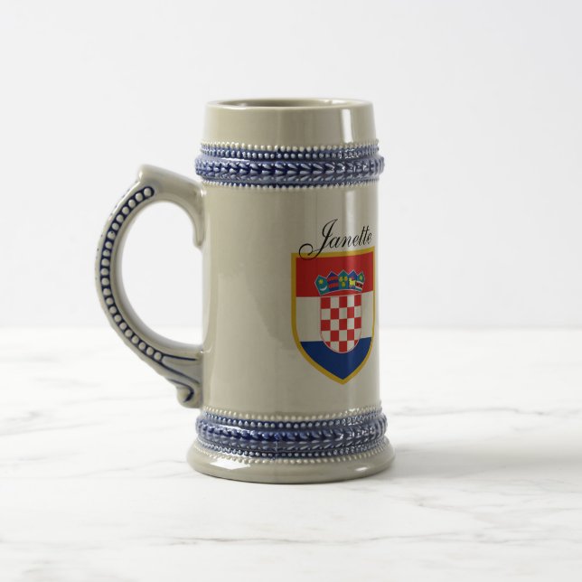 Kroatien-Flagge personalisiert Bierglas (Links)