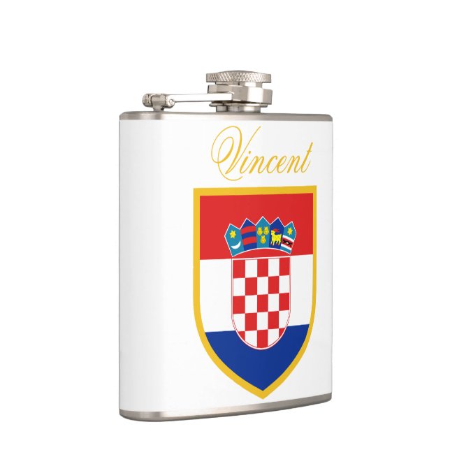 Kroatien-Flagge personalisiert Flachmann (Rechts)