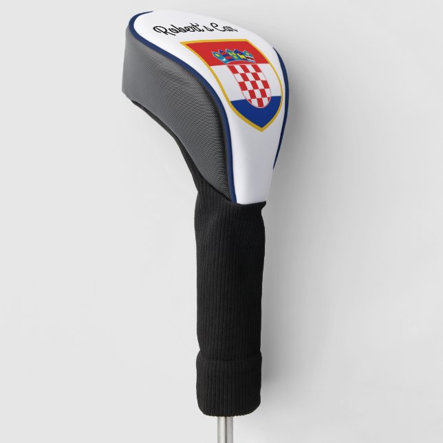 Kroatien-Flagge personalisiert Golf Headcover (angewinkelt)