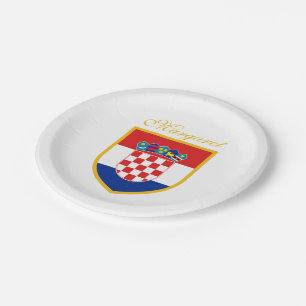 Kroatien-Flagge personalisiert Pappteller