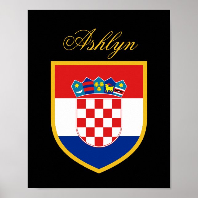 Kroatien-Flagge Personalisiert Poster (Vorne)