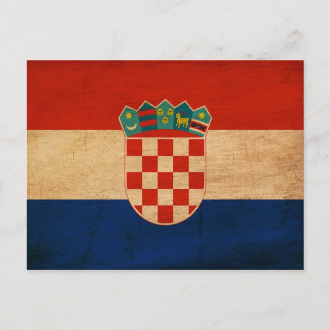 Kroatien-Flagge Postkarte (Vorderseite)