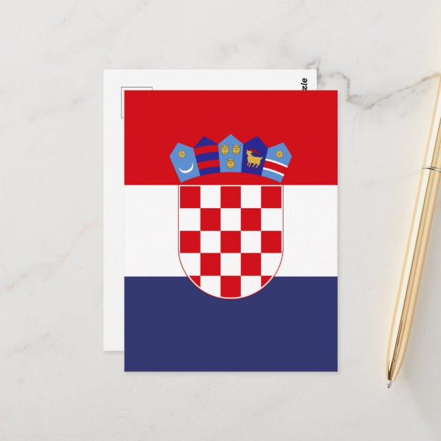 Kroatien-Flagge Postkarte (Vorderseite/Rückseite Beispiel)
