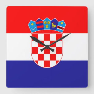 Kroatien-Flagge Quadratische Wanduhr
