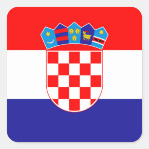 Kroatien-Flagge Quadratischer Aufkleber
