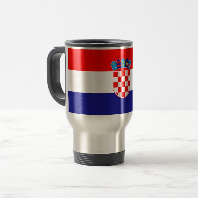 Kroatien-Flagge Reisebecher (Vorderseite Links)