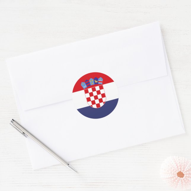 Kroatien-Flagge Runder Aufkleber (Umschlag)