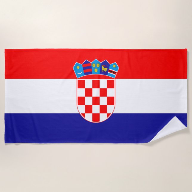 Kroatien-Flagge Strandtuch (Vorderseite)