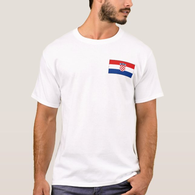 Kroatien-Flagge und Karten-T - Shirt (Vorderseite)