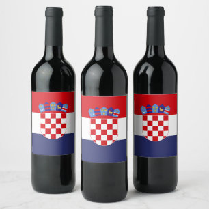 Kroatien-Flagge Weinetikett