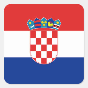 Kroatien-Flaggen-Aufkleber Quadratischer Aufkleber