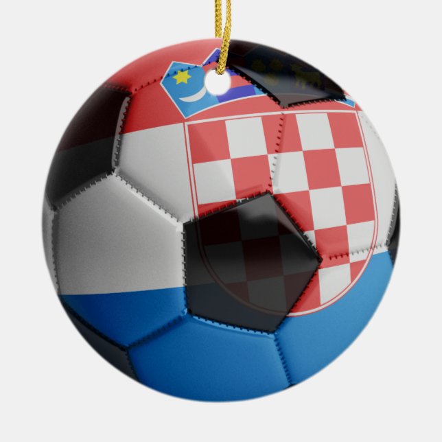 Kroatien-Flaggen-Fußball Keramik Ornament (Vorne)