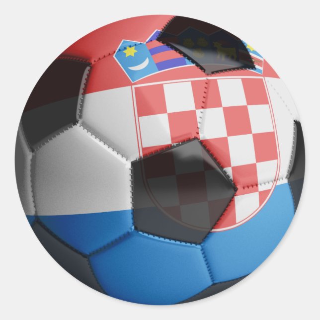 Kroatien-Flaggen-Fußball Runder Aufkleber (Vorderseite)