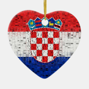 Kroatien-Flaggen-Glitterverzierung Keramikornament