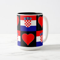 Kroatien Flaggen Herz Muster Fun Patriotisch Kroat