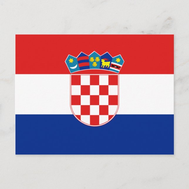 Kroatien Flaggen HR Hrvatska Postkarte (Vorderseite)