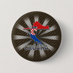 Kroatien-Flaggen-Karte 2,0 Button