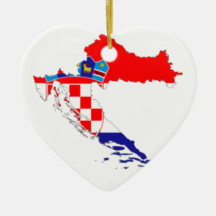 Kroatien-Flaggen-Karte Keramik Ornament