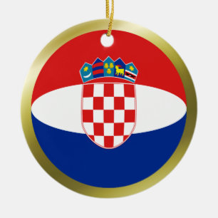 Kroatien-Flaggen-Ornament Keramik Ornament