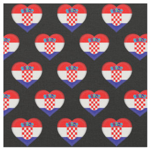Kroatien Flaggenfabrik & Herz / trendige Mode Stoff