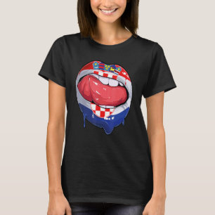 Kroatien Flaggenflagge Mundsoccer Kroatisch T-Shirt