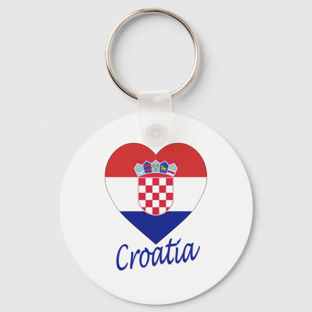 Kroatien Flaggenherz Schlüsselanhänger (Vorderseite)