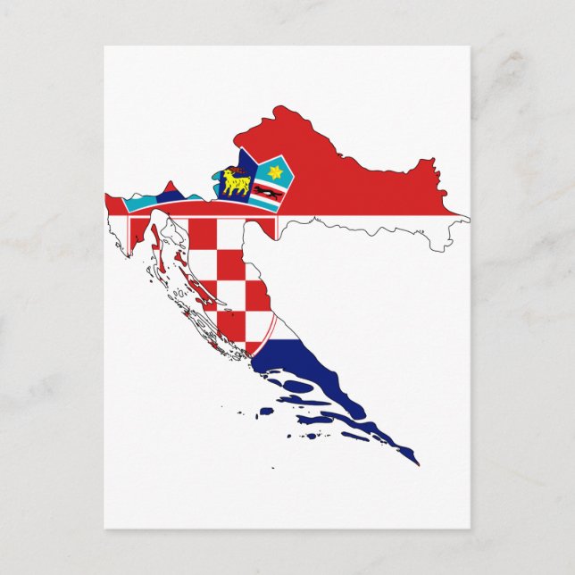 Kroatien Flaggenplan HR Hrvatska Postkarte (Vorderseite)