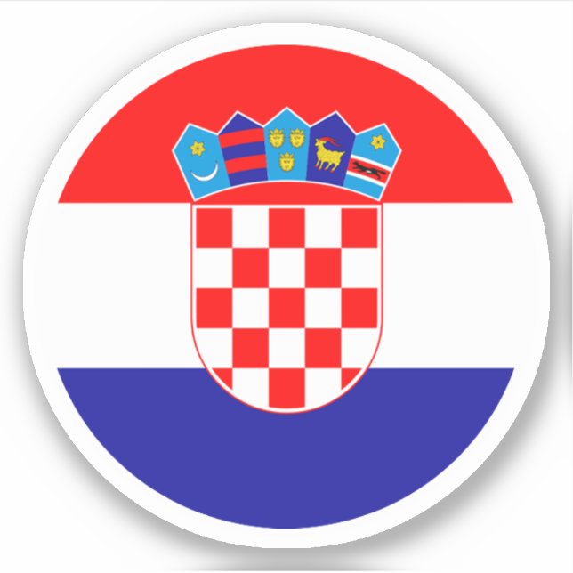 Kroatien Flaggenrundkleber Aufkleber (Vorderseite)