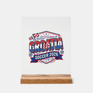 Kroatien Fußball 2026 Fußball Fett Land Typografie Acrylschild