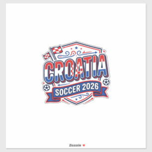 Kroatien Fußball 2026 Fußball Fett Land Typografie Aufkleber