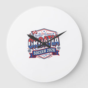 Kroatien Fußball 2026 Fußball Fett Land Typografie Große Wanduhr