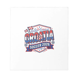 Kroatien Fußball 2026 Fußball Fett Land Typografie Notizblock