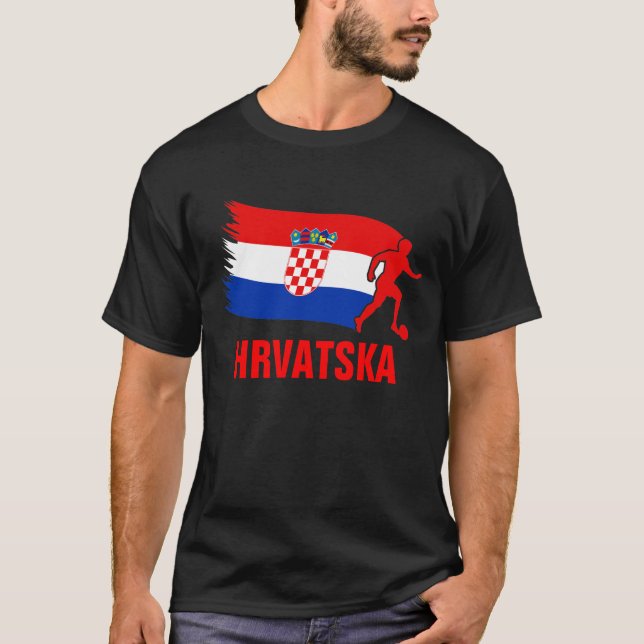 Kroatien-Fußball-Flagge T-Shirt (Vorderseite)