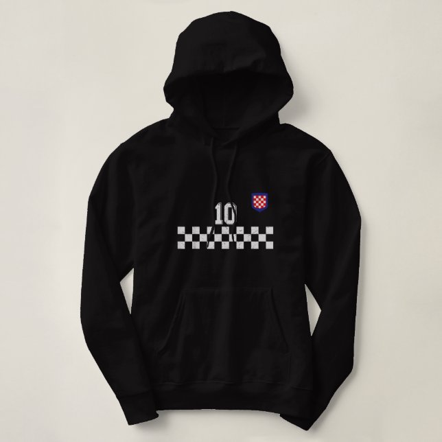 Kroatien Fußball Jersey Retro Red Hrvatska Soccer Hoodie (Design vorne)