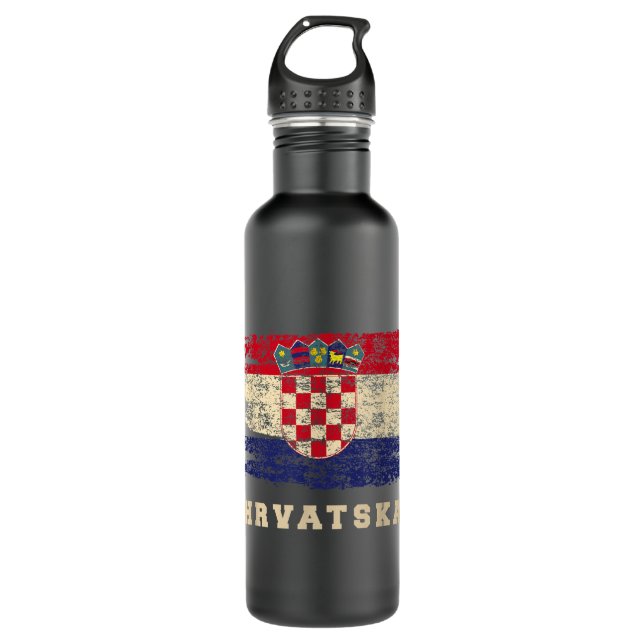 Kroatien Fußball Shirt 2018 Fußball Kroatisch Jers Edelstahlflasche (Vorderseite)