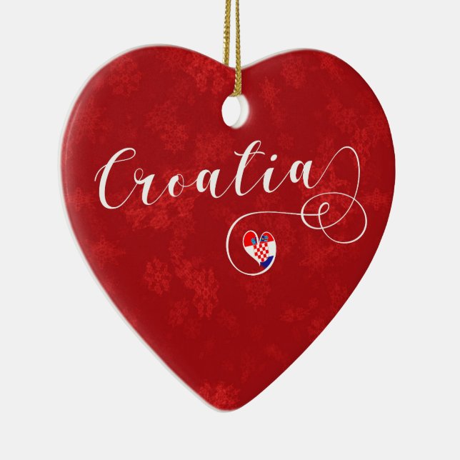 Kroatien Herz, Weihnachtsbaumschmuck, kroatisch Keramik Ornament (Rechts)