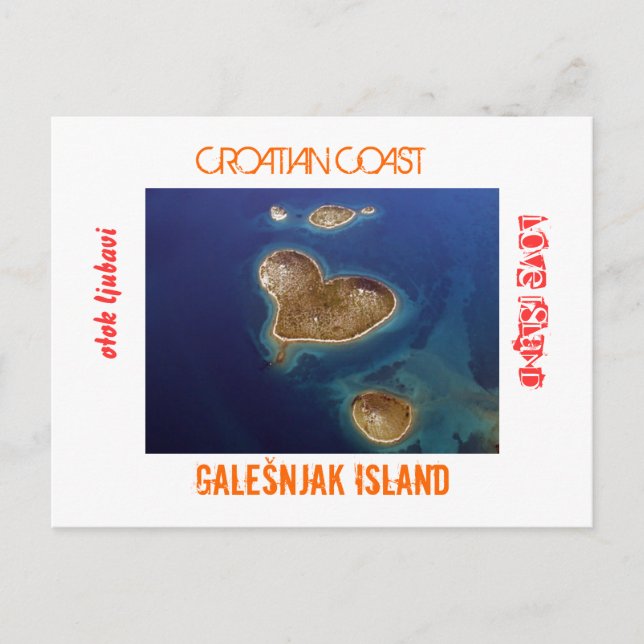 Kroatien - Herzförmige Insel Galešnjak Postkarte (Vorderseite)