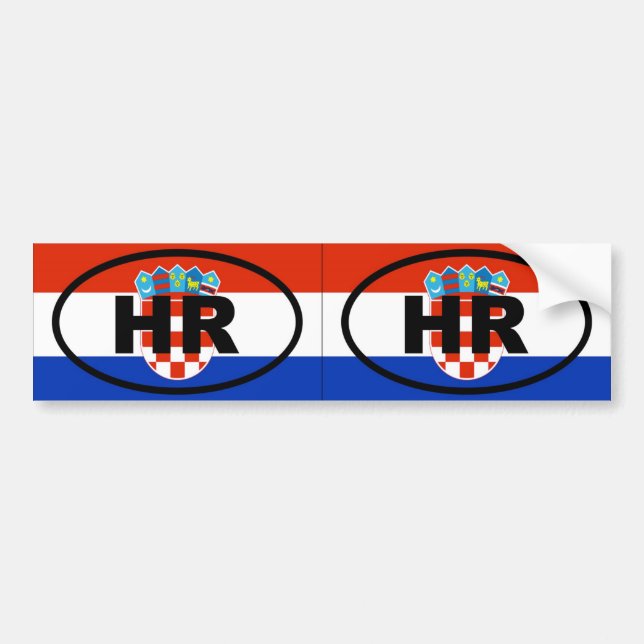 Kroatien HR Europäisches Oval Autoaufkleber (Vorne)