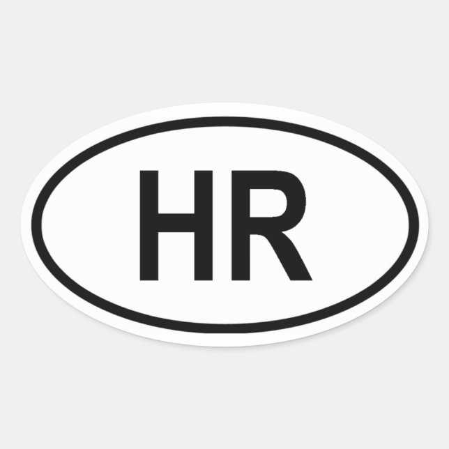 Kroatien "HR" Ovaler Aufkleber (Vorderseite)