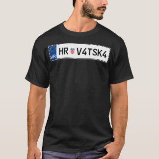 Kroatien Hrvatska Autoplatte T-Shirt