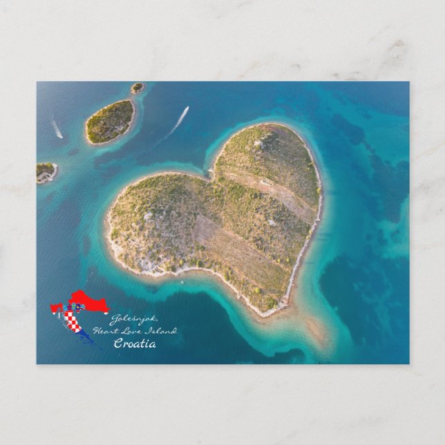 Kroatien | Hrvatska | Galešnjak, Herz-Liebe-Insel Postkarte (Vorderseite)