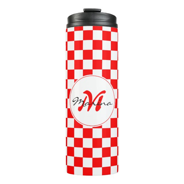 Kroatien | Hrvatska | Schachbrett Namensmonogramm  Thermosbecher (Vorderseite)